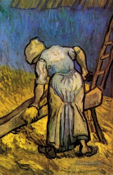 Bäuerin Schneiden Straw nach Hirse Vincent van Gogh Ölgemälde